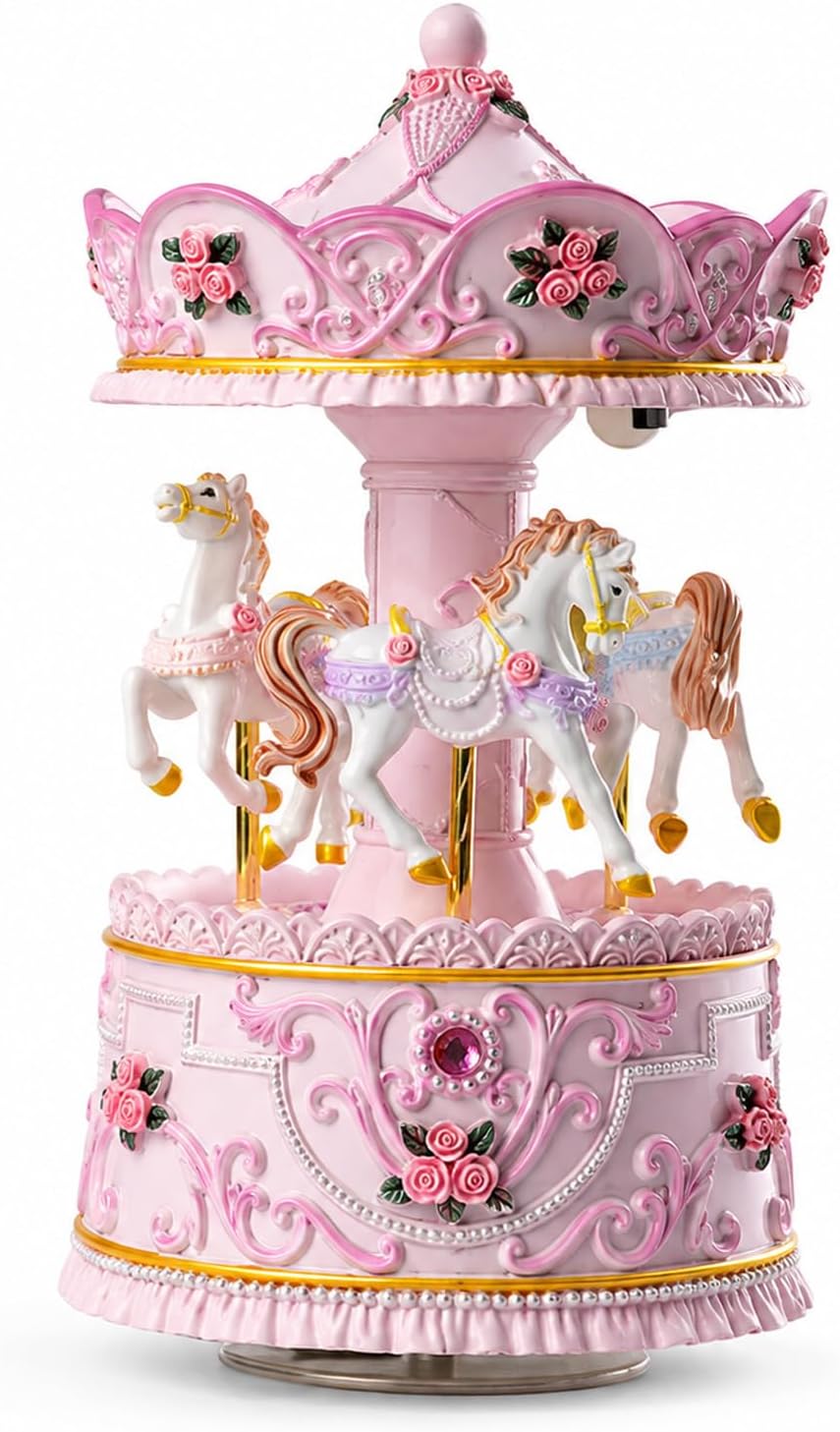 Mr.Winder Wind-Up Carousel Music Box with Lights, You Are My Sunshine 5