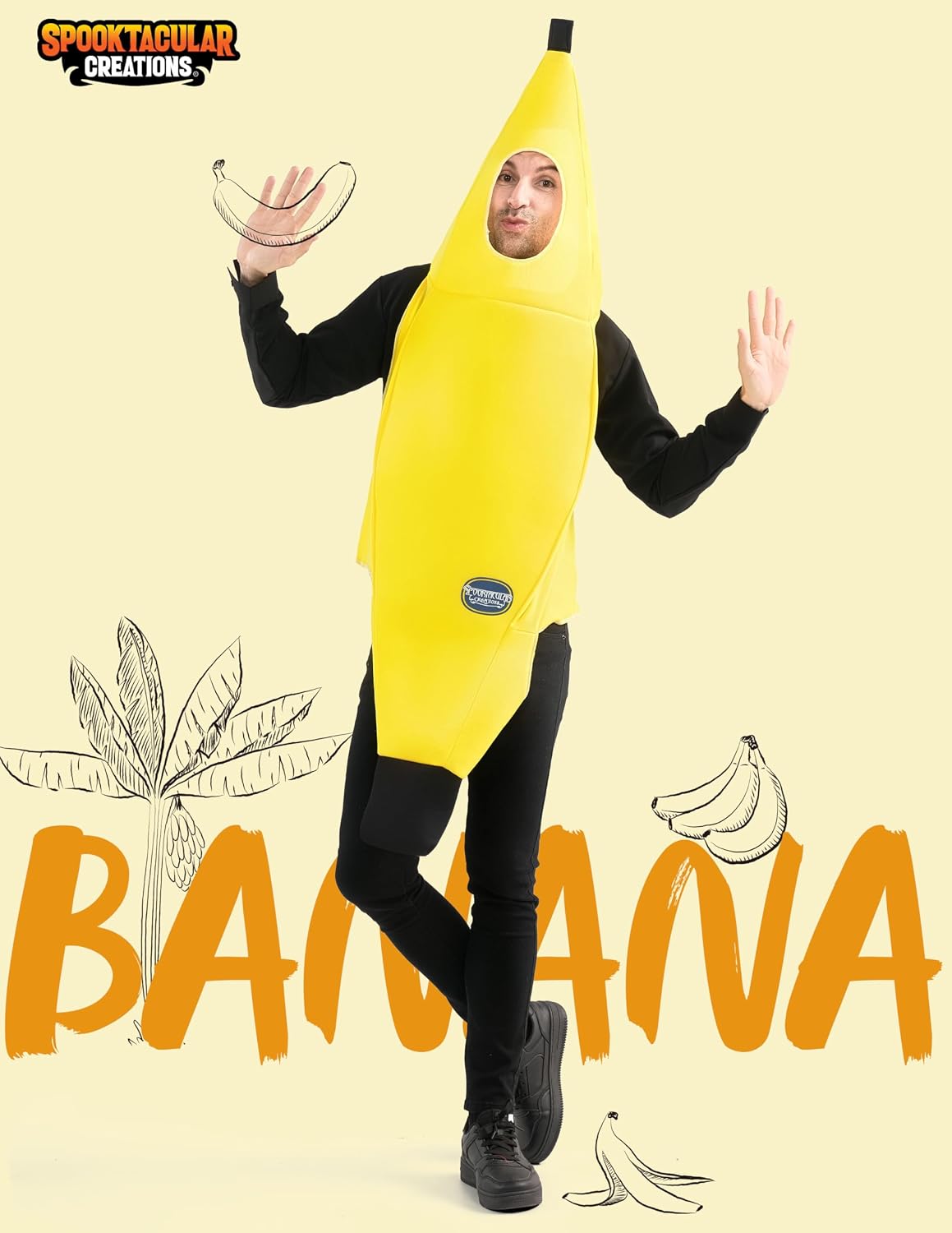 Spooktacular Creations Adult Banana Costume, Deluxe Set 2