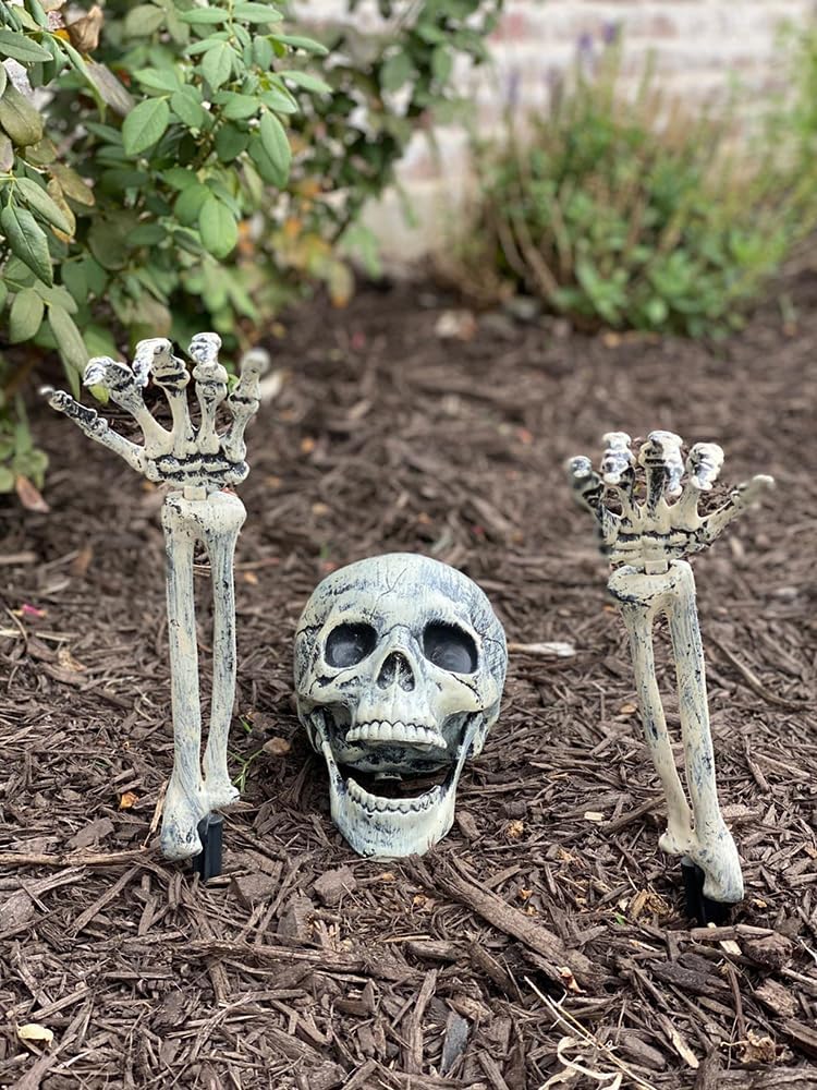 AISENO Realistic Skeleton Groundbreaker Stakes, 3-Piece Outdoor Set 2