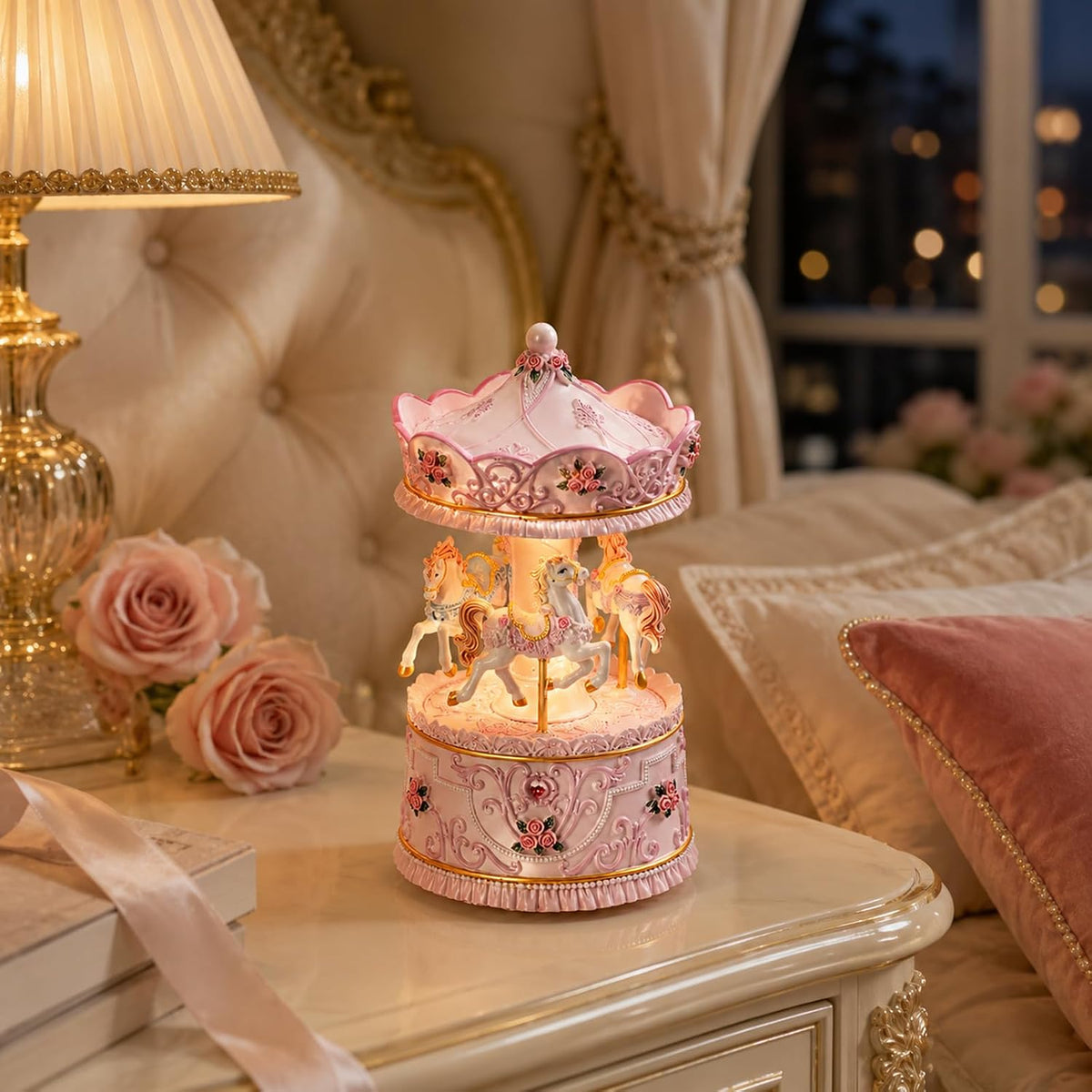 Mr.Winder Wind-Up Carousel Music Box with Lights, You Are My Sunshine 2