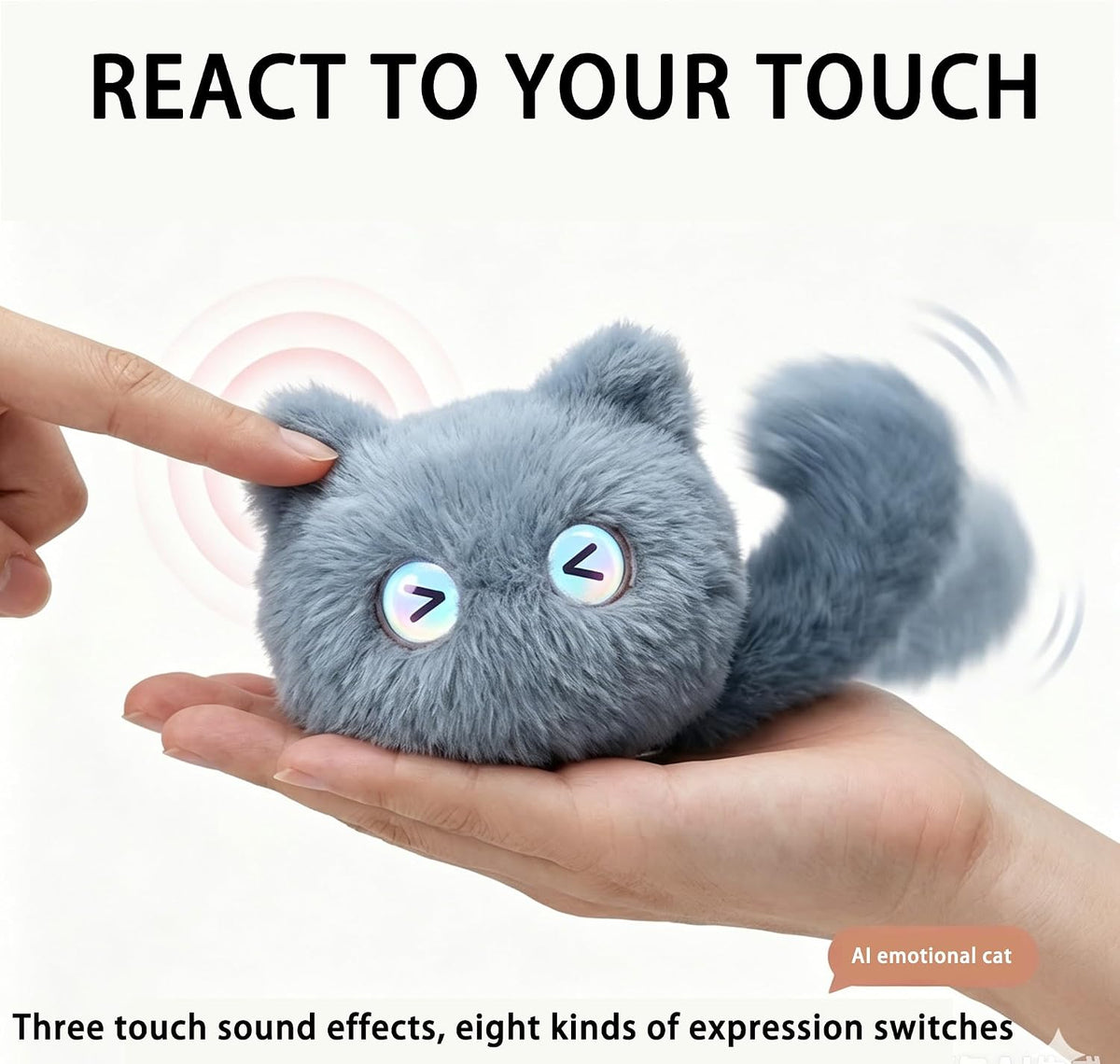 Liifun AI Companion Cat – 80-Language Talking Plush with LED Face 8