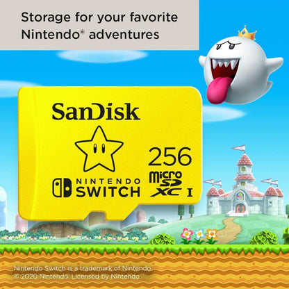 SanDisk 256GB microSD for Nintendo Switch, Super Mario Super Star 5