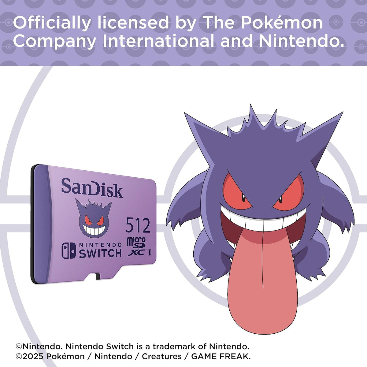 SanDisk 512GB microSD for Nintendo Switch, Pokémon Gengar Edition 2