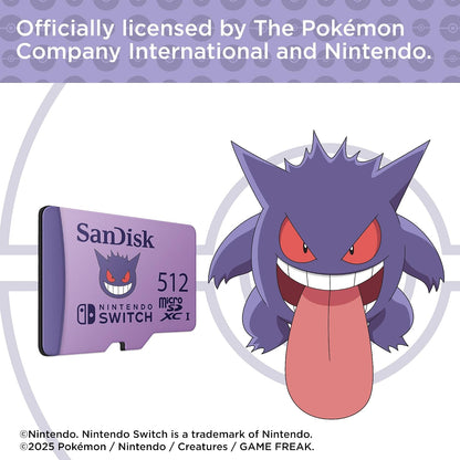 SanDisk 512GB microSD for Nintendo Switch, Pokémon Gengar Edition 2
