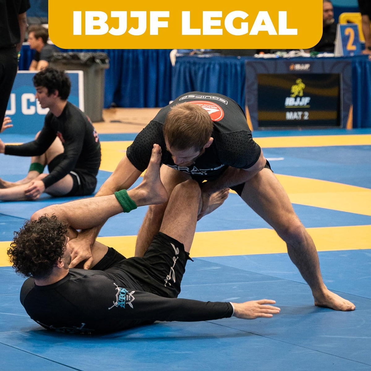 Gold BJJ Jiu-Jitsu Shorts, IBJJF Approved No-Gi Fight Shorts 2