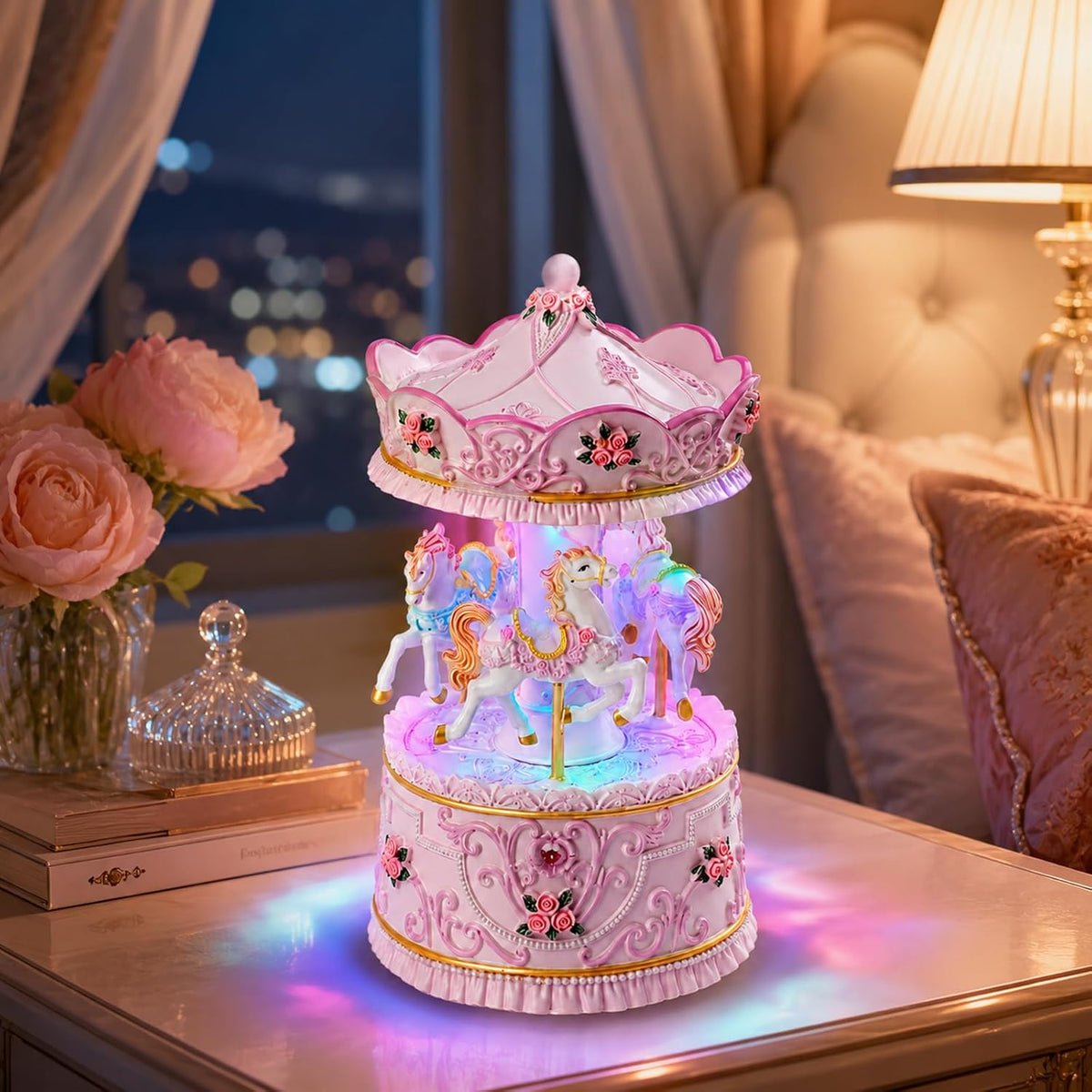 Mr.Winder Wind-Up Carousel Music Box with Lights, You Are My Sunshine 1