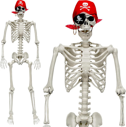 MyoGrip 5.5 ft Posable Skeleton Halloween Prop with Pirate Bandana 6