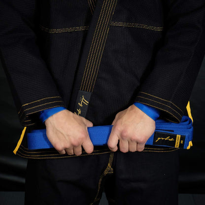 Gold BJJ Jiu Jitsu Belt with Rank Bar, IBJJF Competition Approved 6