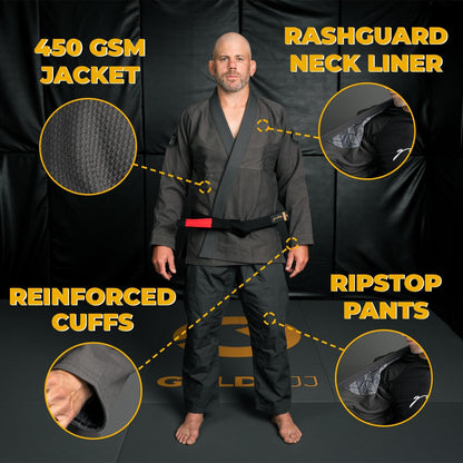 Gold BJJ Foundation Gi, Pearl Weave Jiu Jitsu Gi for Men and Women 3