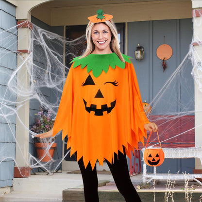 WISHTEN 3-Piece Pumpkin Costume for Women, Halloween Costume Set 4