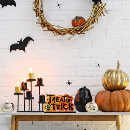 Blulu 3 Wooden Halloween Table Signs: Boo, Treat or Trick 4