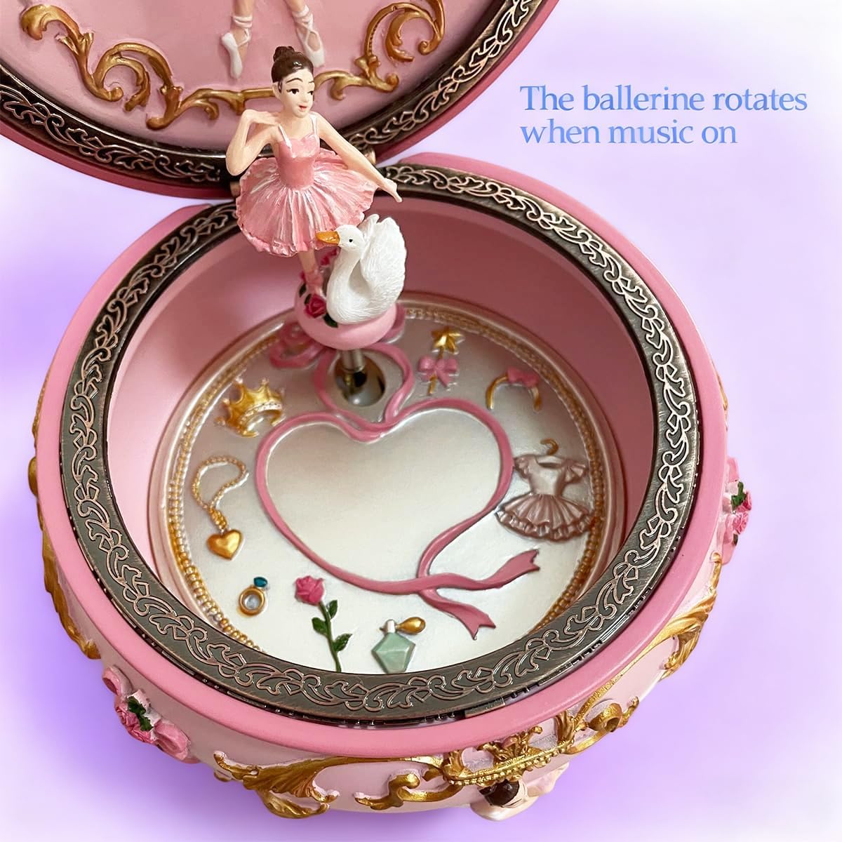 Briskfeel Ballerina Music Box Jewelry Box with LED Lights, Swan Lake 6
