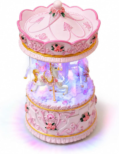 Mr.Winder Wind-Up Carousel Music Box with Lights, You Are My Sunshine 7