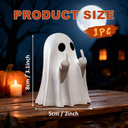 Chgfs Ceramic Ghost Figurine, White Hand-Painted Halloween Decor 2