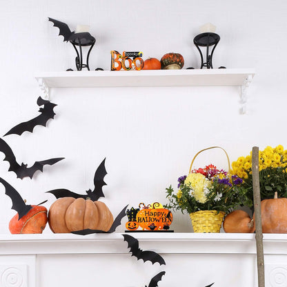Blulu 3 Wooden Halloween Table Signs: Boo, Treat or Trick 2