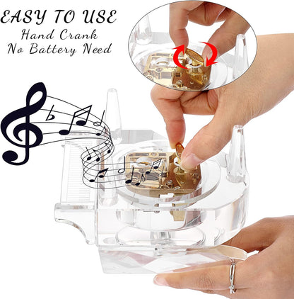ELLDOO Crystal Piano Music Box, No Batteries, Plays For Elise 4