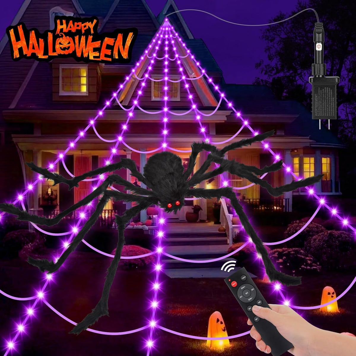 OCATO 200 in Triangle Spider Web with 59 in Giant Black Spider 8