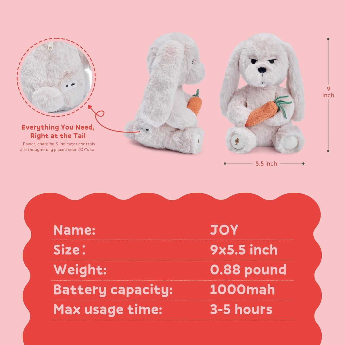 EBLOMA AI Chat Buddy Bunny Plush for Teens 13+ with Voice Chat 6