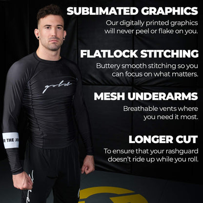 Gold BJJ Foundation Rash Guard, Ranked No-Gi and Gi Jiu-Jitsu 5