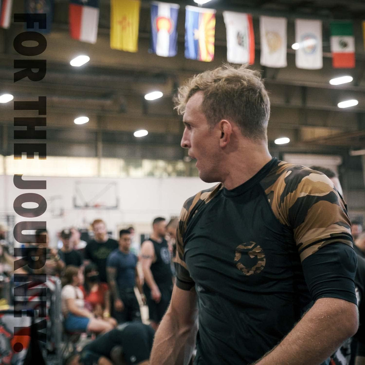 Gold BJJ Camo Rash Guard Compression Shirt for No-Gi, Gi and MMA 6