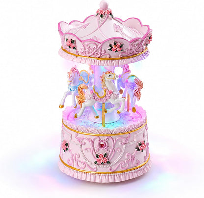 Mr.Winder Wind-Up Carousel Music Box with Lights, You Are My Sunshine 6