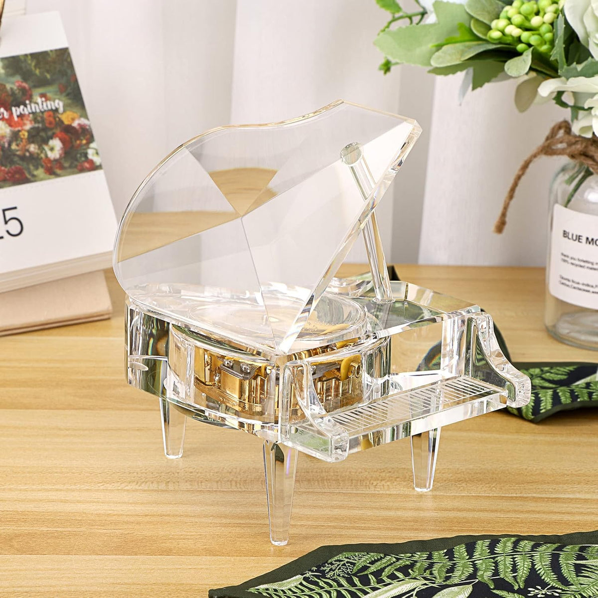 ELLDOO Crystal Piano Music Box, No Batteries, Plays For Elise 6