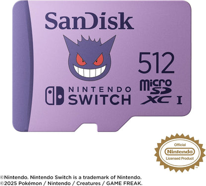 SanDisk 512GB microSD for Nintendo Switch, Pokémon Gengar Edition 6