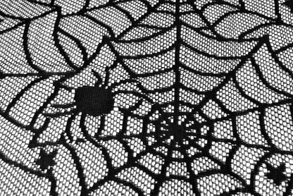 DII Black Spider Web Lace Tablecloth 54 x 72 in, Gothic Halloween 2