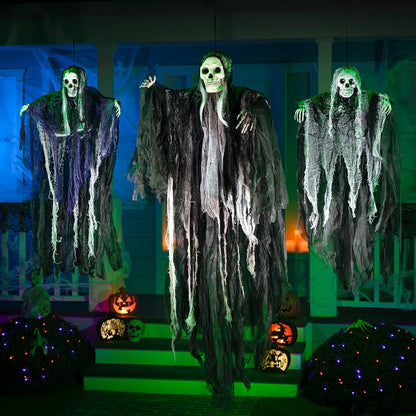 JOYIN 3-Pack Hanging Skeleton Grim Reapers, Halloween Outdoor Decor 6