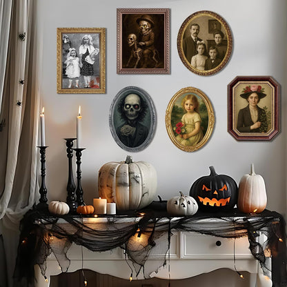 Lansian 6-Pack 3D Changing Face Portraits, Halloween Wall Decor 7