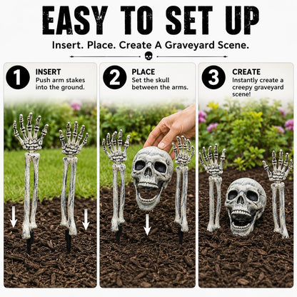 AISENO Realistic Skeleton Groundbreaker Stakes, 3-Piece Outdoor Set 5