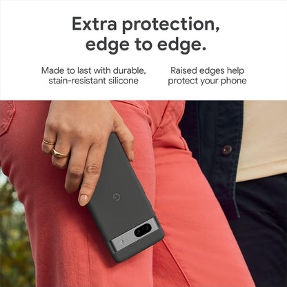 Google Pixel 7a Case, Durable Soft Silicone, Charcoal 5