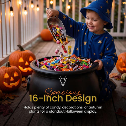 Union Products 16 in Black Witch Cauldron, Halloween Candy Bowl 5