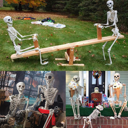 MyoGrip 5.5 ft Posable Skeleton Halloween Prop with Pirate Bandana 5