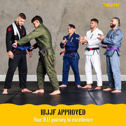 Elite Sports Adult Cotton BJJ Belt with Sleeve Bar, IBJJF Approved 6