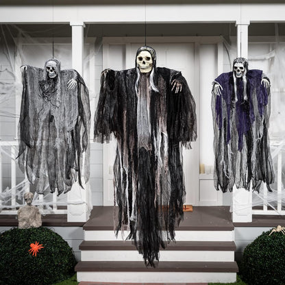 JOYIN 3-Pack Hanging Skeleton Grim Reapers, Halloween Outdoor Decor 7