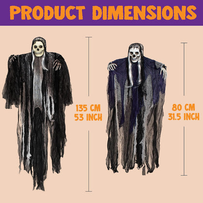 JOYIN 3-Pack Hanging Skeleton Grim Reapers, Halloween Outdoor Decor 5