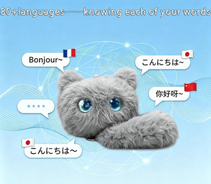 Liifun AI Companion Cat – 80-Language Talking Plush with LED Face 4