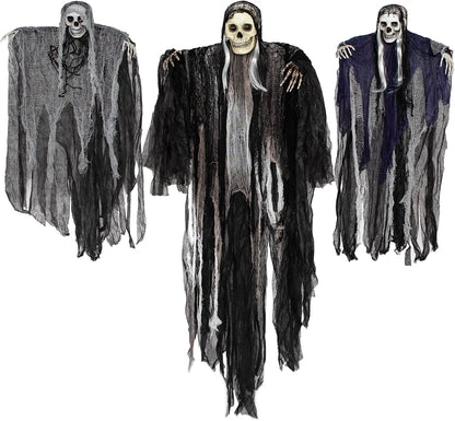 JOYIN 3-Pack Hanging Skeleton Grim Reapers, Halloween Outdoor Decor 8