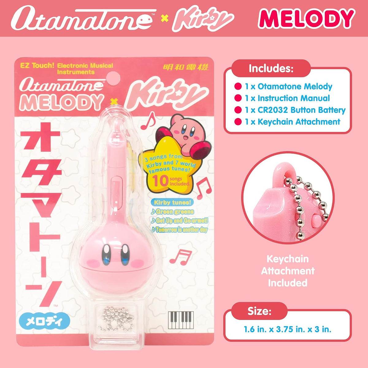 Otamatone Melody Kirby Edition Mini Synthesizer Keychain 5