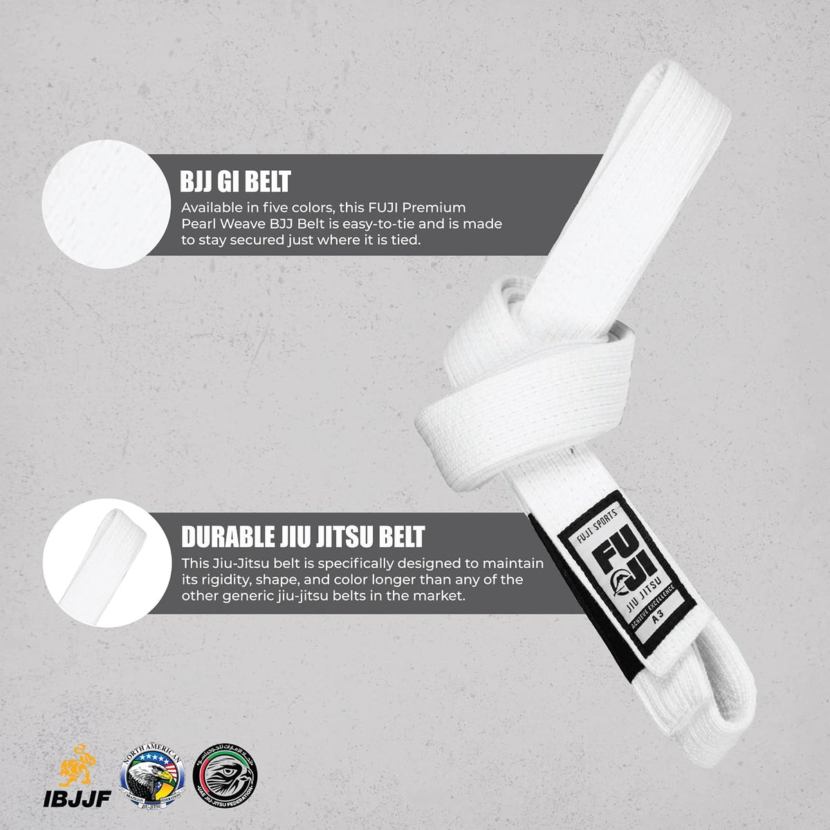 FUJI Premium Pearl Weave BJJ Belt, Durable Jiu Jitsu Belt 5
