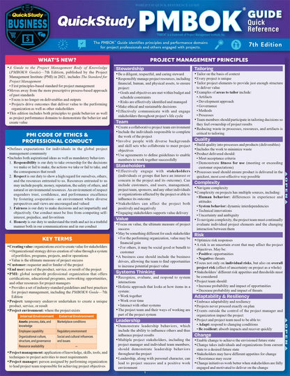 QuickStudy PMBOK Guide Quick Reference for 7th Edition (Laminated) 2