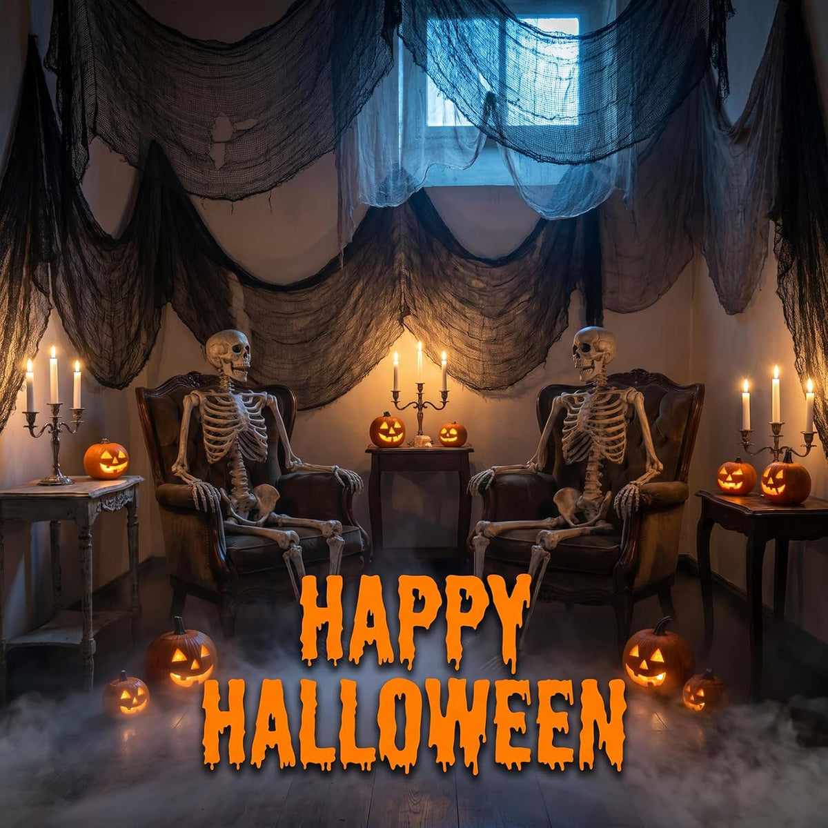 Cyantor 5-Piece Black Creepy Cloth 30 x 72 in, Halloween Decor 6