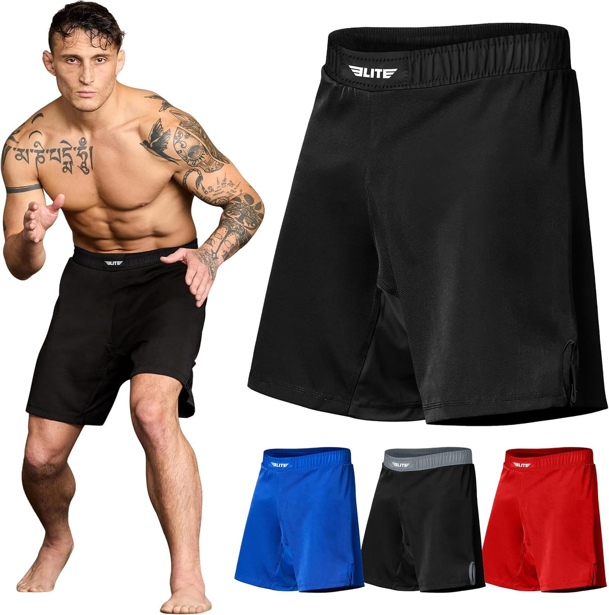 Elite Sports BJJ Shorts for No-Gi, Muay Thai, Boxing and MMA 1