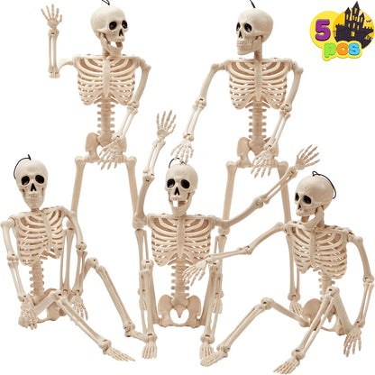 JOYIN 5 Posable Hanging Skeletons, 16 Inch Halloween Decor 1