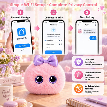 Fabthos Moyoyo Pink AI Plush Companion with Memory and Voice Chat 6