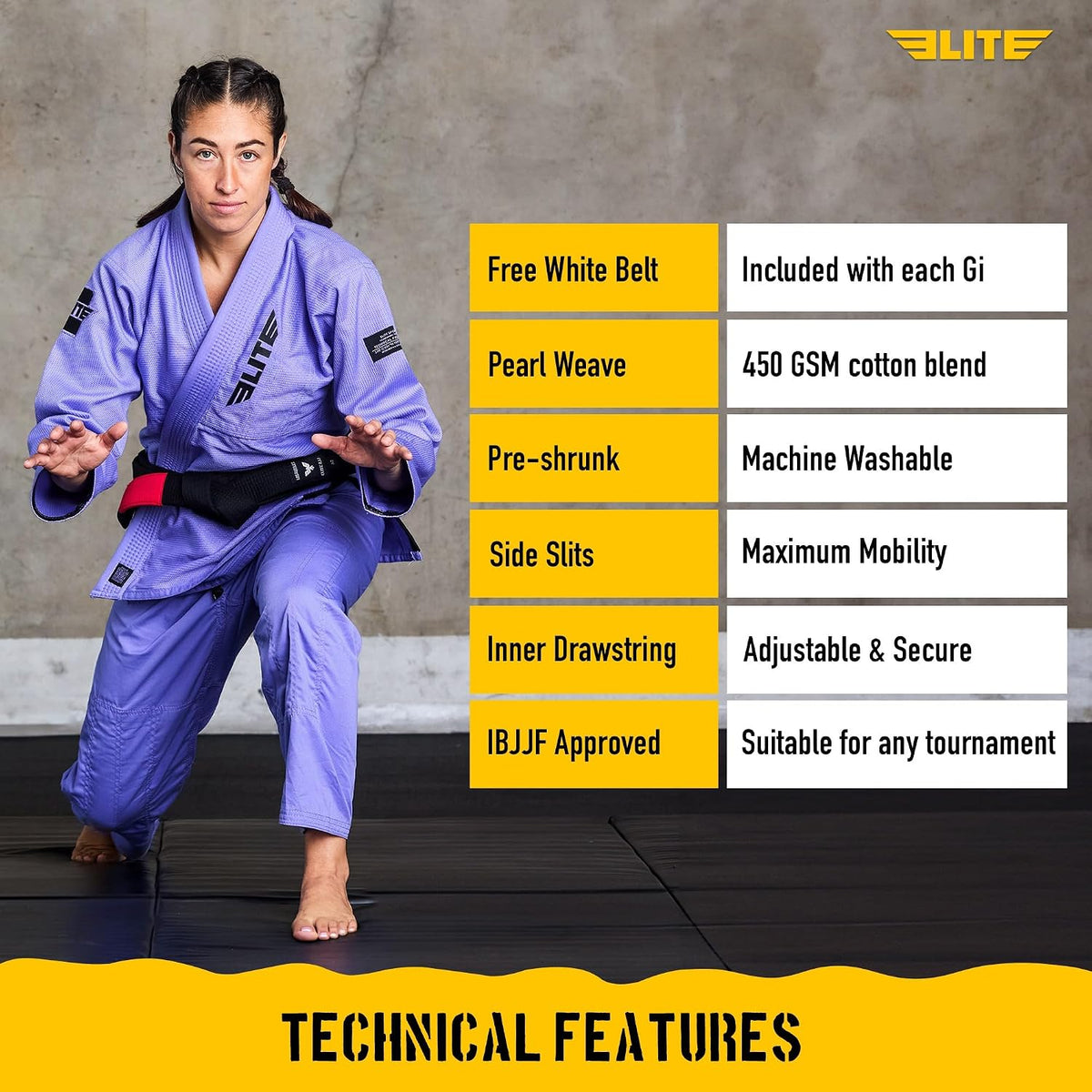 Elite Sports Ultra-Light Women's IBJJF BJJ Gi for Girls and Women 5