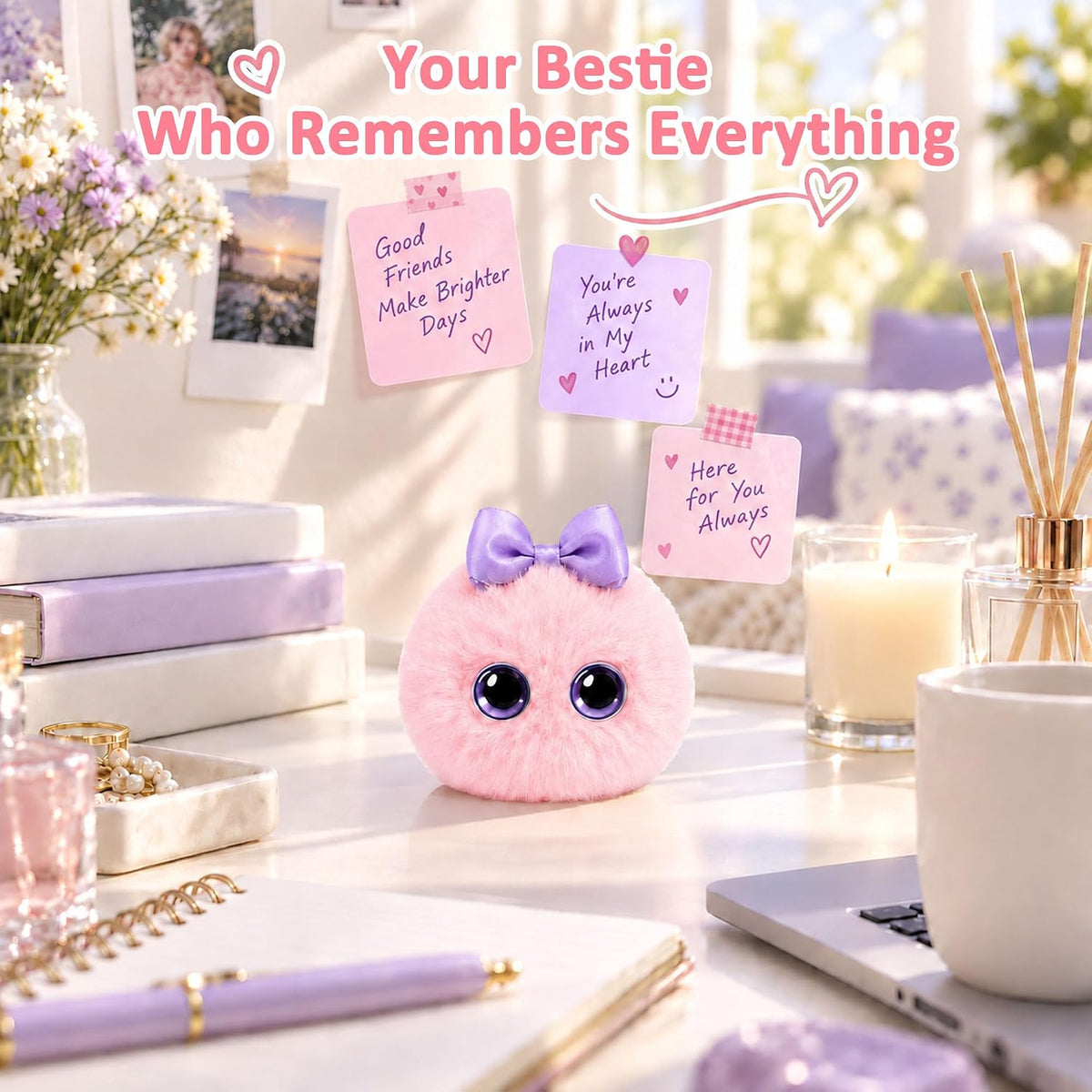 Fabthos Moyoyo Pink AI Plush Companion with Memory and Voice Chat 3