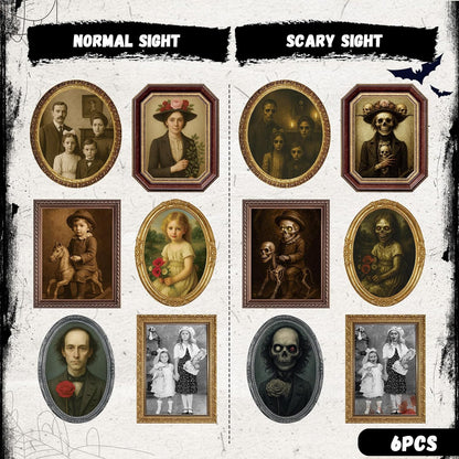 Lansian 6-Pack 3D Changing Face Portraits, Halloween Wall Decor 3