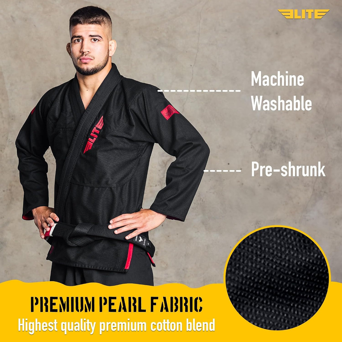Elite Sports BJJ Gi for Men, Set of 3, IBJJF, Preshrunk, Free Belt 4
